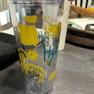 Clear plastic tumbler